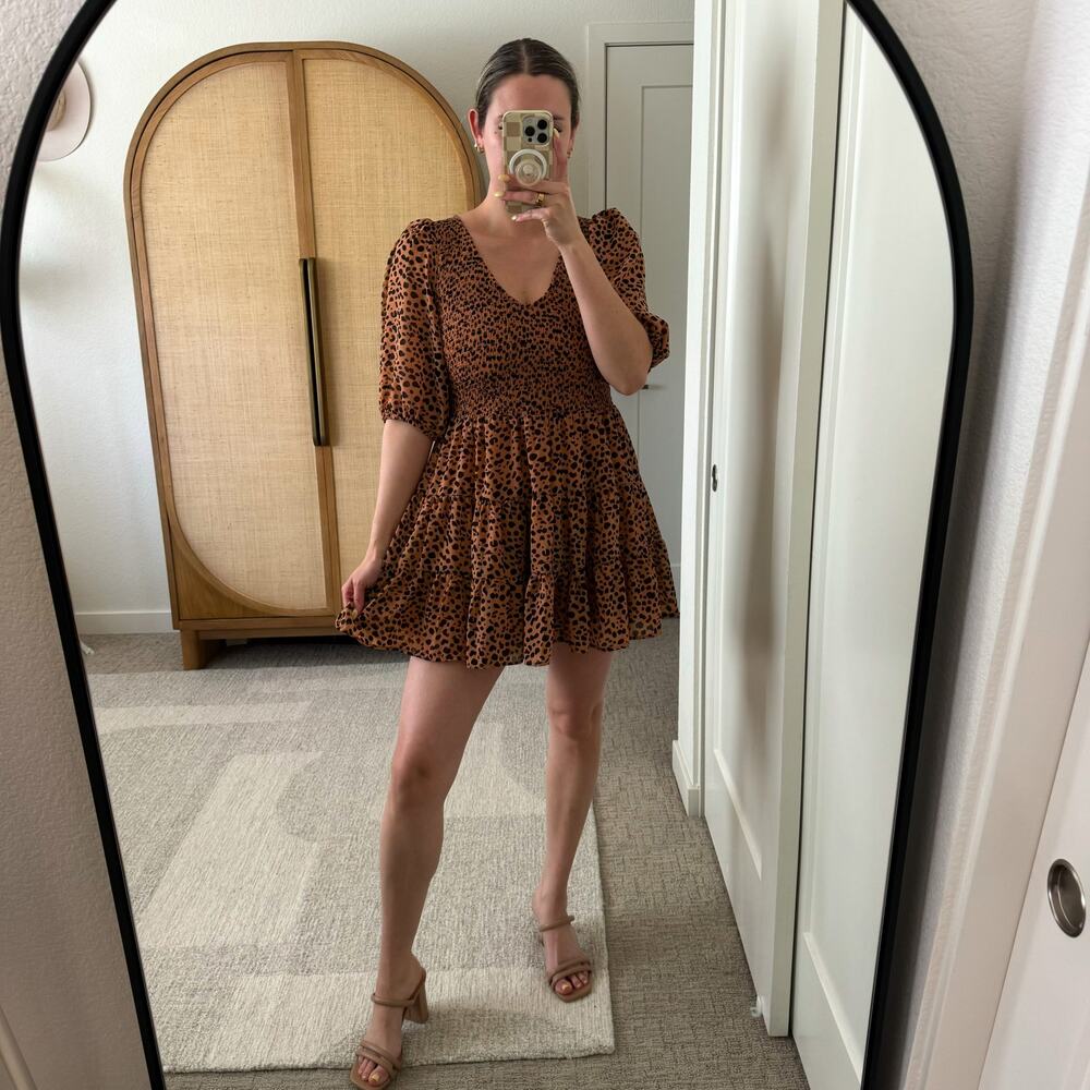 ASOS Cheetah Spotted‎ Mini Dress - Picture 3 of 7